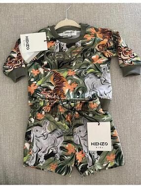 Kenzo kids shorts set crew neck sweatshirt jungle - 6-12